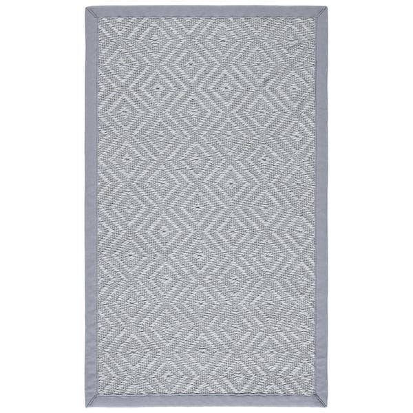 SAFAVIEH Natural Fiber Light Gray/Gray Doormat 3 ft. x 5 ft. Border Area Rug