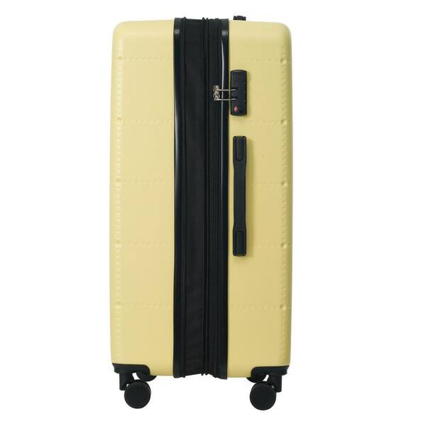 LIVACA 5-Piece Yellow ABS Plastic Hardside Luggage Set with USB