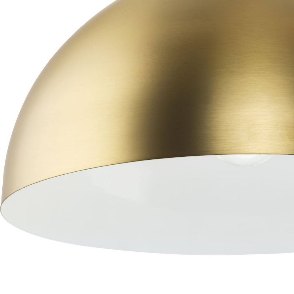 Brushed Gold Mid-Century Modern Dome Pendant Light