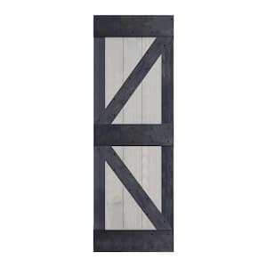 K Style 28 in. x 84 in. French Gray/Carbon Gray Finished Solid Wood Sliding Barn Door Slab - Hardware Kit Not Included