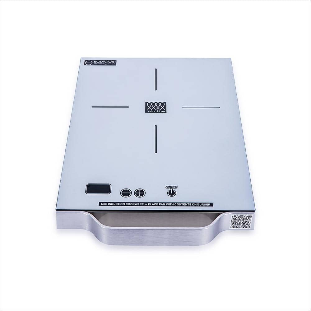 11 in. Portable Single Burner ceramic glass surface Induction Cooktop in Si