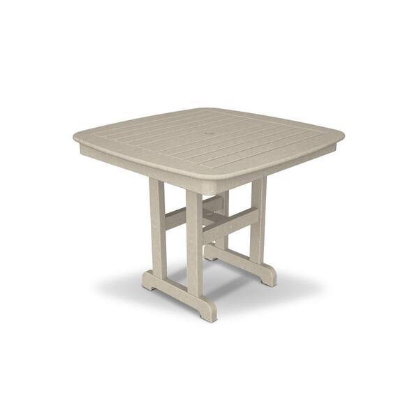 Trex Outdoor Furniture Yacht Club 37 in. Sand Castle Patio Dining Table
