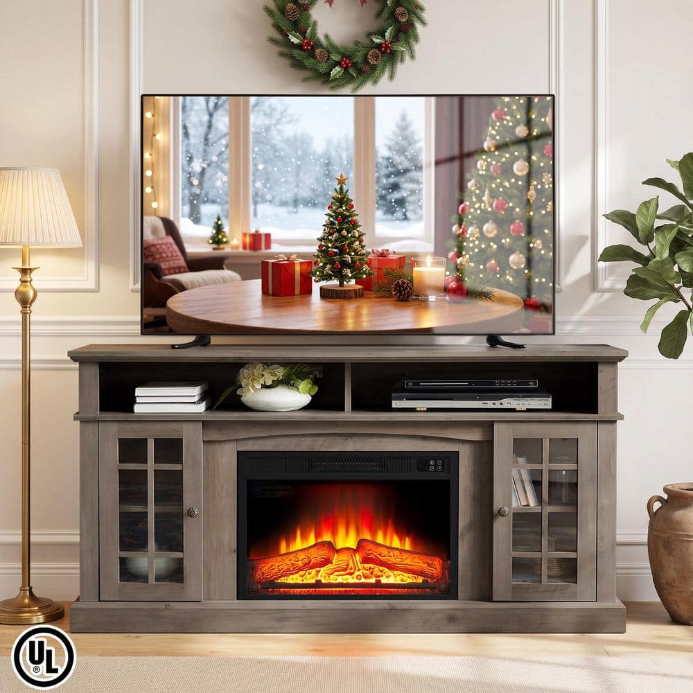 ToolCat 58 in. Freestanding Electric Fireplace TV Stant