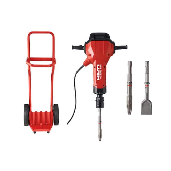 15 Amp 120-Volt Hex 28-Corded Brushless 26 in. TE 3000 59.7 lbs. AVR Jackhammer w/ Trolley, Cord and Chisels