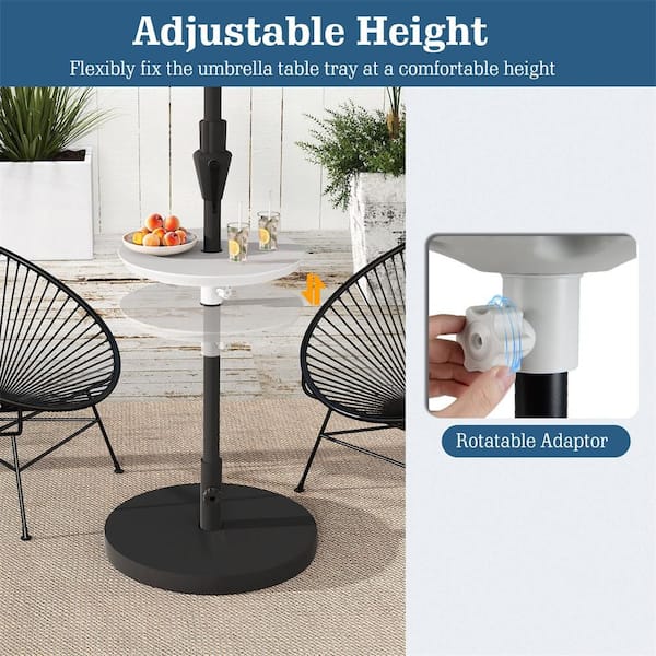 ＥＮアンブレラテーブル Costway 20 in. Outdoor Adjustable Umbrella Table for 1.5 in. and