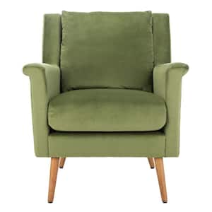 Astrid Green/Brown Upholstered Accent Arm Chair