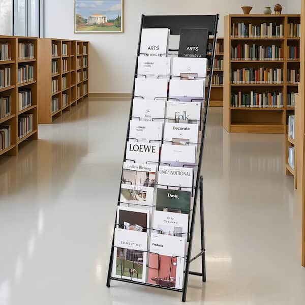 SKYSHALO Brochure Display Rack, 20 Pockets Magazine Literature