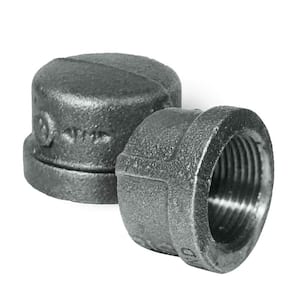 3/4 in. x 1 in. L Black Malleable Iron Pipe Cap Threaded Fitting 150 lbs. Application (10-Pack)