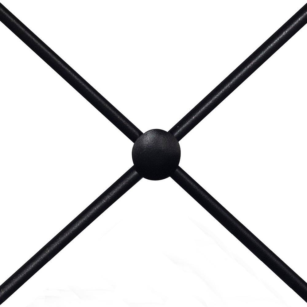 King Black Metal Frame Bed with Double X Design