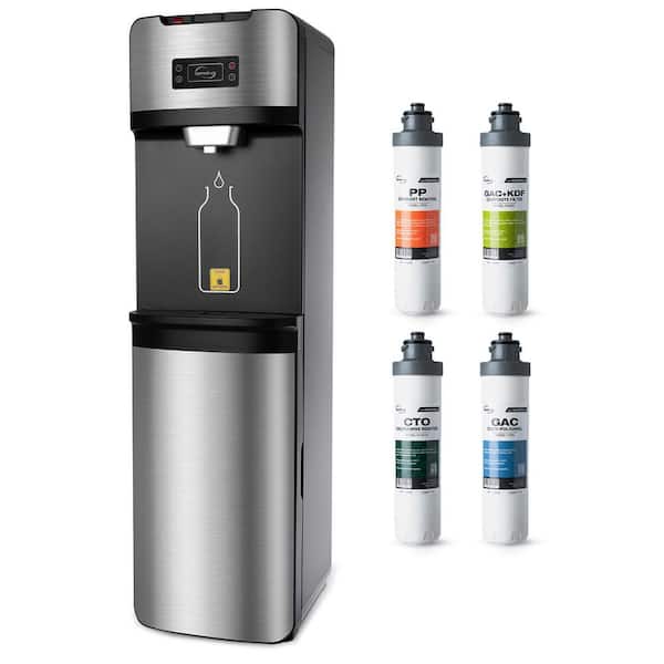 DS4S-NC Water Dispenser w/ 4-Stage Filter, Removes Chloramine, Chlorine, Sediments, Heavy Metals, Hot, Cold, Room Temp