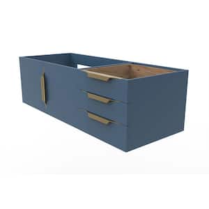 Alpine 47.75 in. W x 18.75 in. D x 14.25 in. H Bath Vanity Cabinet without Top in Matte Blue with Gold Trim