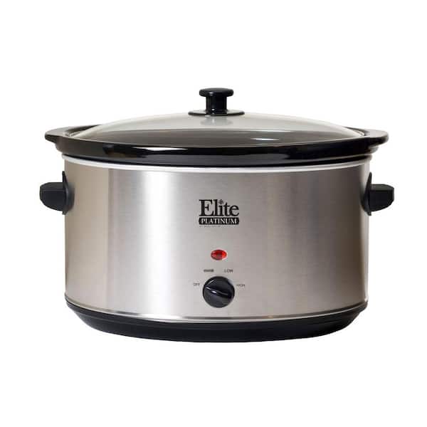 Elite Gourmet - 1.5Qt. Mini Slow Cooker - Stainless Steel