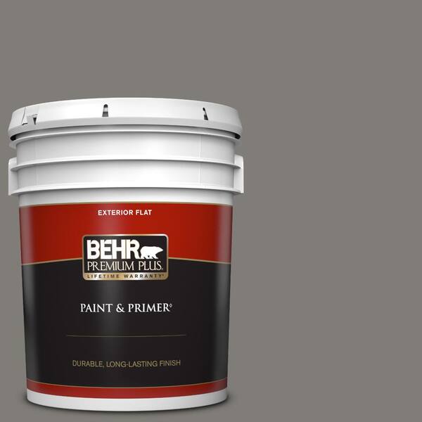 BEHR PREMIUM PLUS 5 gal. #PPU24-21 Greyhound Flat Exterior Paint & Primer