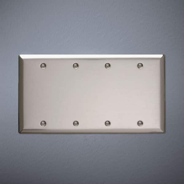 Legrand Stainless Steel On-Q WP3404SS 4 Port Single Gang Wall Plate 
