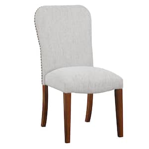 Salina Sea Oat Polyester Performance Fabric Dining Chair with Nail Head Trim (Set of 2)