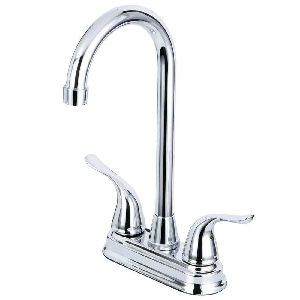 Kingston Brass Yosemite 2-Handle Deck Mount Gooseneck Bar Prep Faucets ...