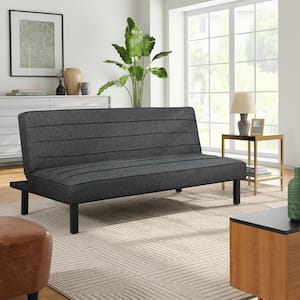 Montauk 66.1 in. Charcoal Polyester Twin Size Sofa Bed
