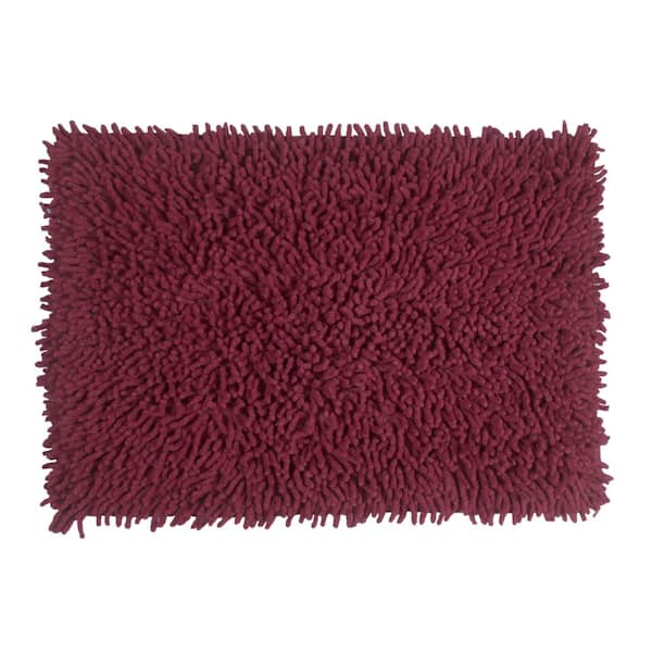 HOME WEAVERS INC Fantasia Bath Rug 100% Cotton Bath Rug Set, Machine Wash, 17 in. x24 in. Rectangle, Red