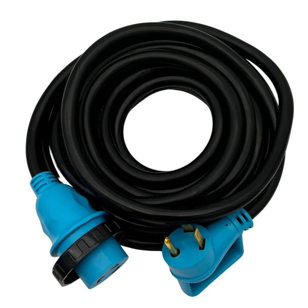 30 ft. 10/3 STW 30 Amp TT-30P/L5-30R RV Power Extension Cord with Straight Twist Lock Handle