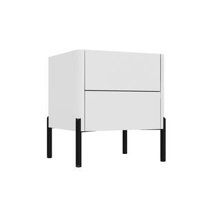 Modern Wood 2-Drawers White/Grey Nightstands End Table for Kids(20 