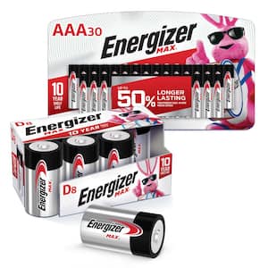 MAX Emergency Bundle with AAA (30-Pack) and D (8-Pack) Batteries