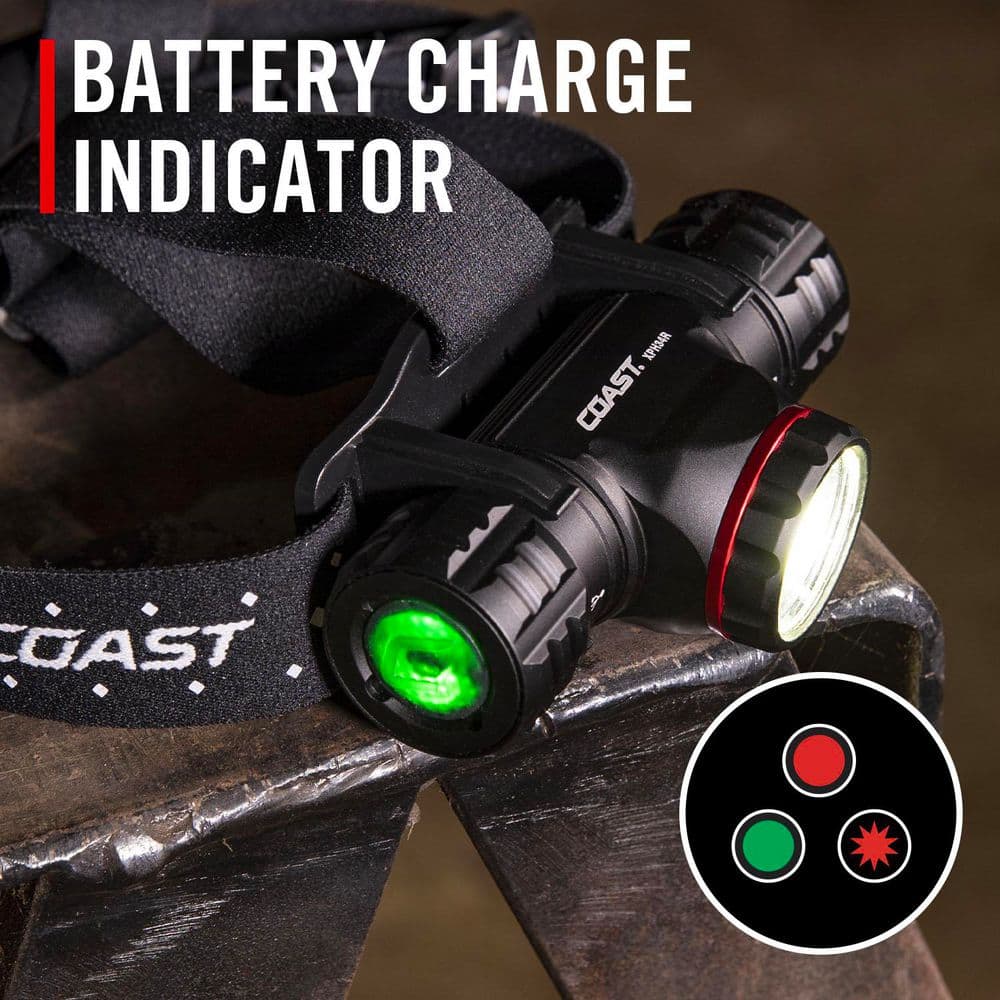 Black Adjustable Rechargeable LED Headlamp with Magnetic Base