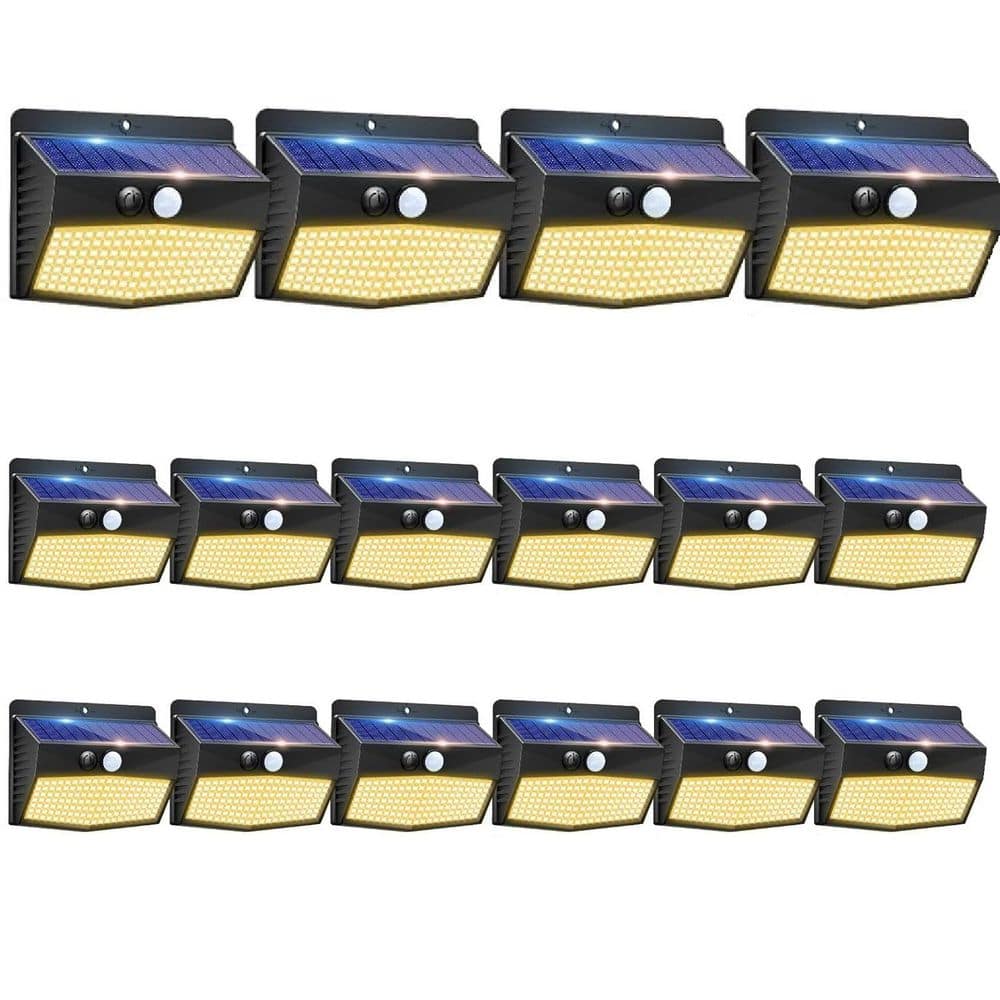Small Warm White Plastic Solar Motion Sensor Outdoor Wall Lights