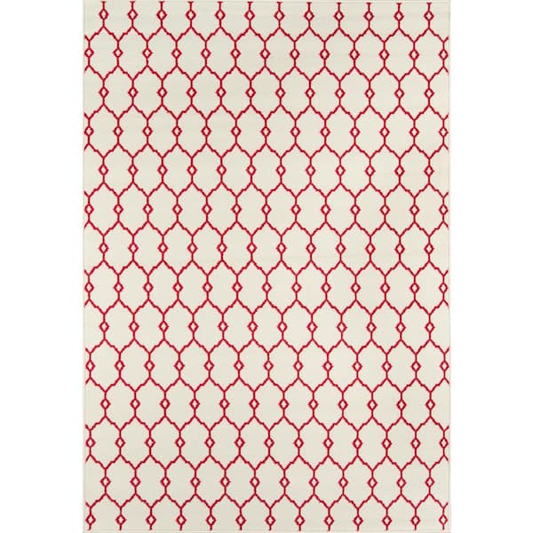 Momeni Baja Ivory 8 ft. x 11 ft. Indoor/Outdoor Area Rug