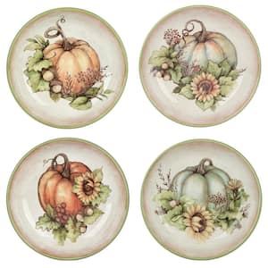 36 fl. Oz. Multi-Colored Earthenware Autumn Breeze Bowls Set of 4