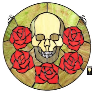 Beauty and Decay Gothic Skull Stained Glass Window