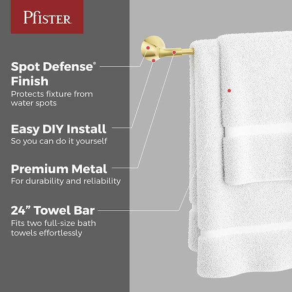 Willa 24 in. Wall Mounted Towel Bar in Brushed Gold