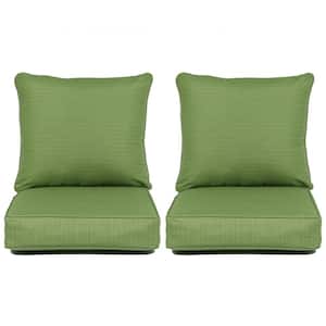 24 in. W x 23.6 in. D Outdoor Sofa Cushion in Green (Set of 2)