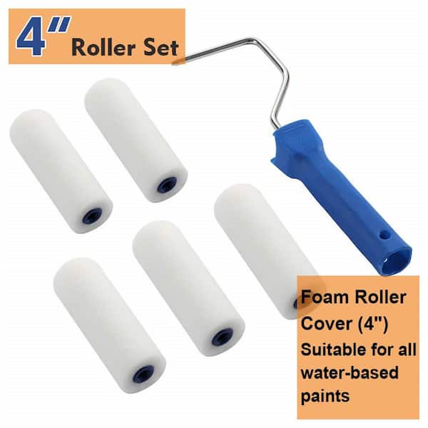Dracelo 7-Pieces 4 in. Foam Mini Paint Roller Kit B08SHSK8X7 - The