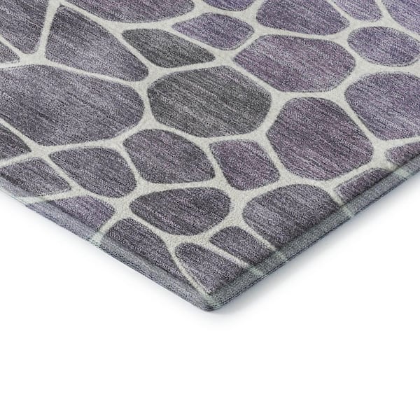 Mayfield Premium Machine Washable Abstract AMF2190 Purple 2 ft. x 3 ft. Accent Rug