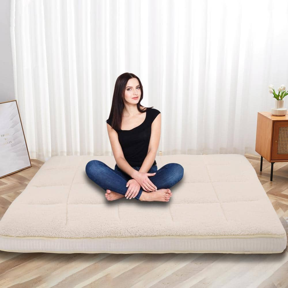 One-Piece Folding Back and Seat Cushion Fleece Warm Chair Pad Semi