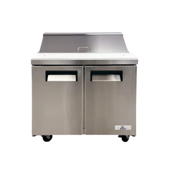 Cooler Depot 36 in. W 7.8 cu. ft. Commercial Mega Food Prep Table Refrigerator Cooler in Stainless Steel