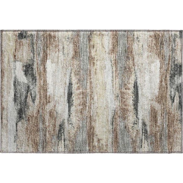Addison Rugs Mayfield Premium Machine Washable Abstract AMF942 Taupe 2 ft. x 3 ft. Area Rug