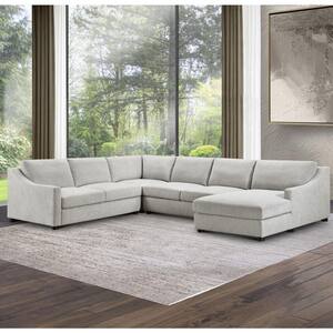 Garcelle 41 in. White 4-Piece Stain-Resistant Fabric Sectional