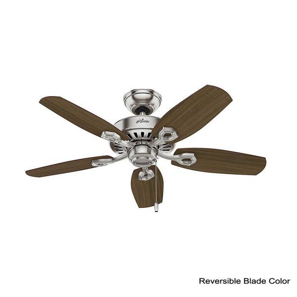 Hunter 42 In Indoor Brushed Nickel Builder Small Room Ceiling Fan With Light Kit 52106 The Home Depot - Harbor Breeze Ceiling Fan Led Light Flickering