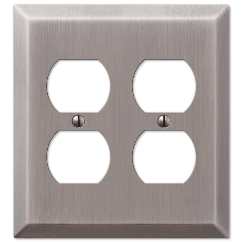 Metallic 2 Gang Duplex Outlet Steel Wall Plate - Antique Nickel price history on PriceWatchPro