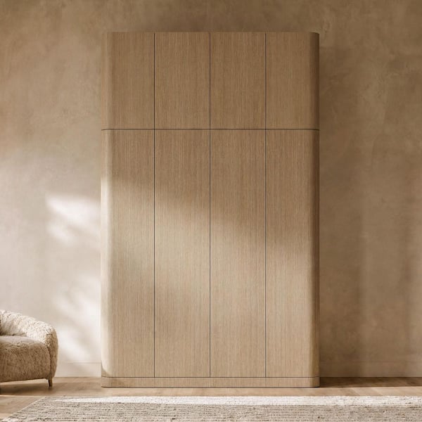 Brown 100.79 in. Accent Cabinet Office Storage Cabinet with Bookcase, Garage Cabinet, Display Cabinet, Bedroom Armoires