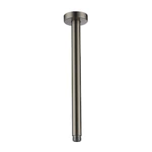 12 in. Round Ceiling Mount Standard Shower Arm and Flange, Brushed Nickel