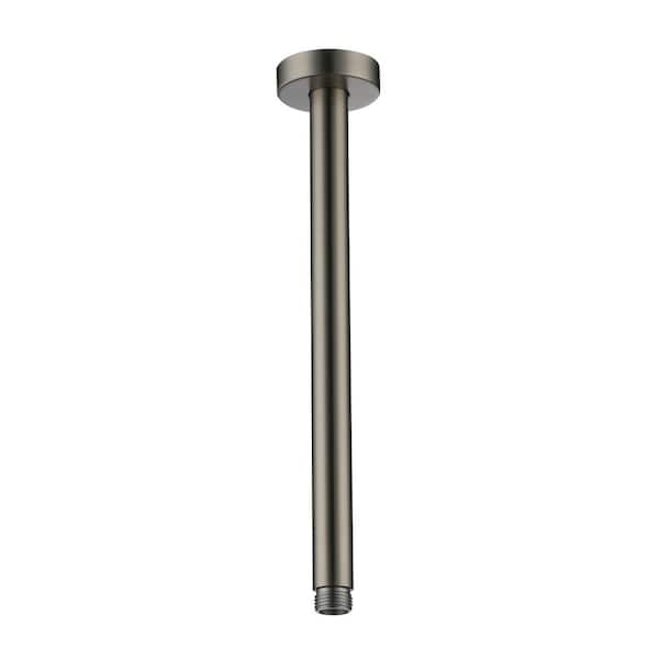 CASAINC 12 in. Round Ceiling Mount Standard Shower Arm and Flange, Brushed Nickel
