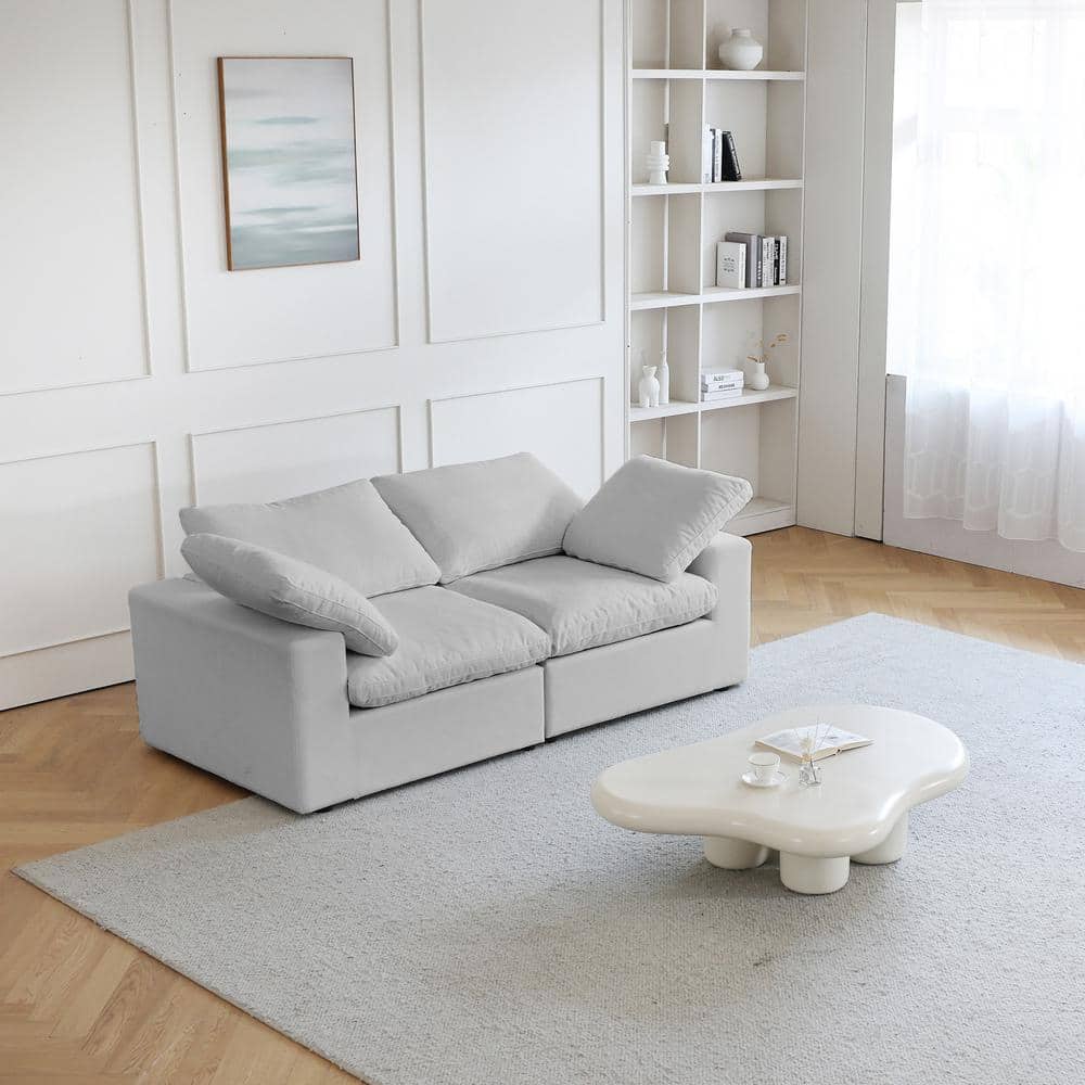 80 in. Rectangle 2-Seater Loveseat in Light Gray price history on PriceWatchPro
