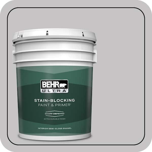 BEHR ULTRA 5 gal. #T15-6 Dreamscape Gray Extra Durable Semi-Gloss Enamel Interior Paint & Primer