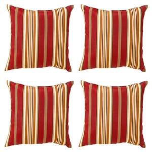 Roma Stripe Square Outdoor Throw Pillow (4-Pack)