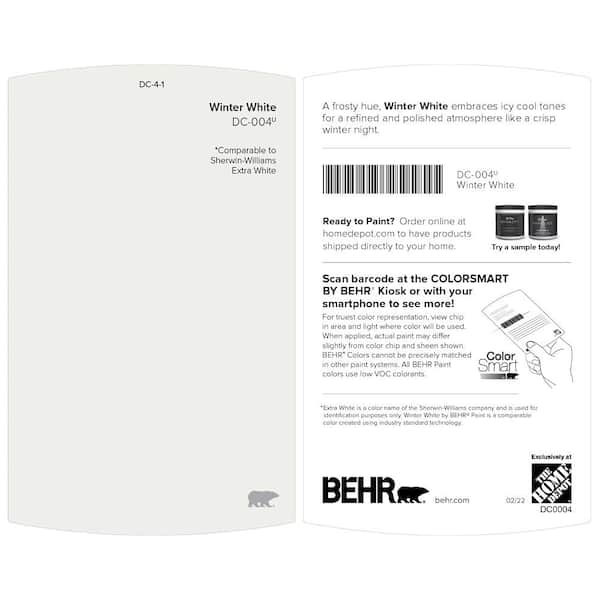 BEHR PREMIUM 1 qt. Designer Collection #DC-004 Winter White Semi-Gloss  Enamel Interior Cabinet & Trim Paint 712004 - The Home Depot