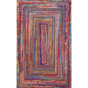 Hand Braided Tammara Multi-Coloured 8 ft. x 11 ft. Indoor Oval Rug