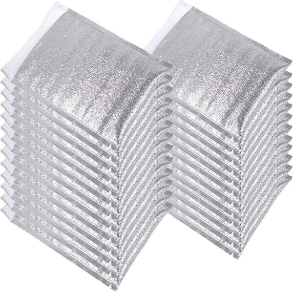 MATUFF Reusable Insulated Shipping Bags – 25 Pack Silver Thermal Mailers For Food