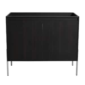 35.06 in. W x 17.94 in. D x 30.31 in. H Bath Vanity Cabinet without Top in Black with 2 Soft-Close Cabinet Doors